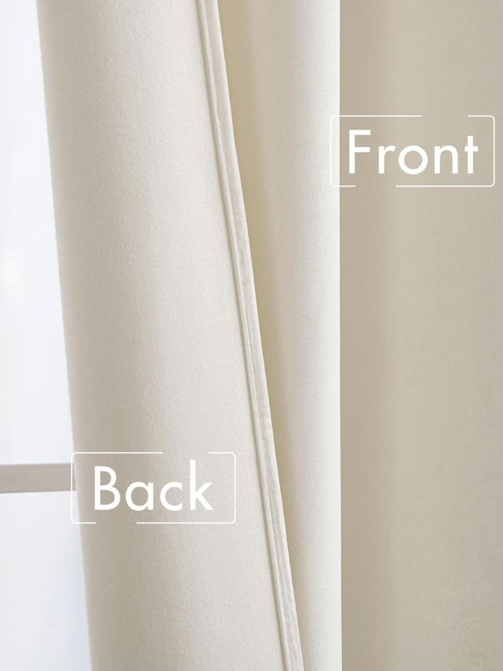 🪷MIULEE Ivory Velvet Curtains, 96" long, NWOT - Picture 3 of 6